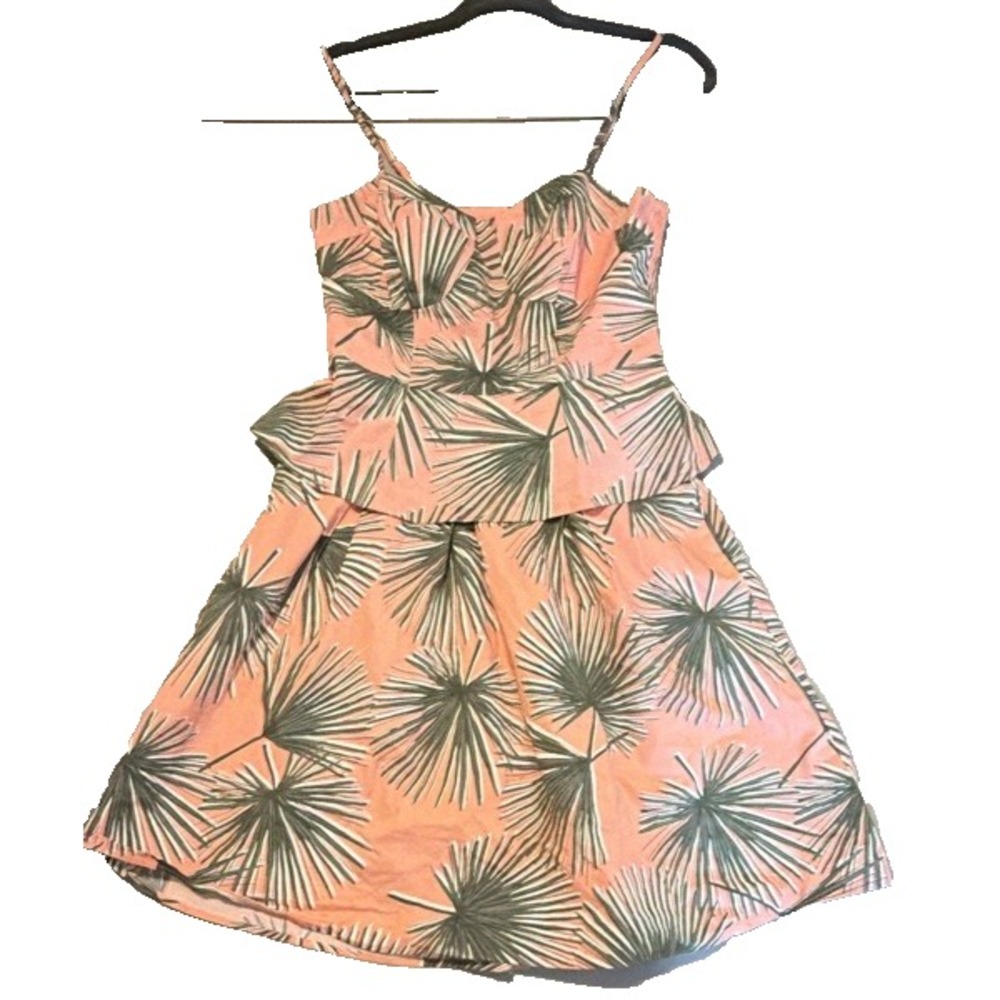 A New Day Women's 2-Piece Tropical Print Pink/Green Top & Skirt Set S/M